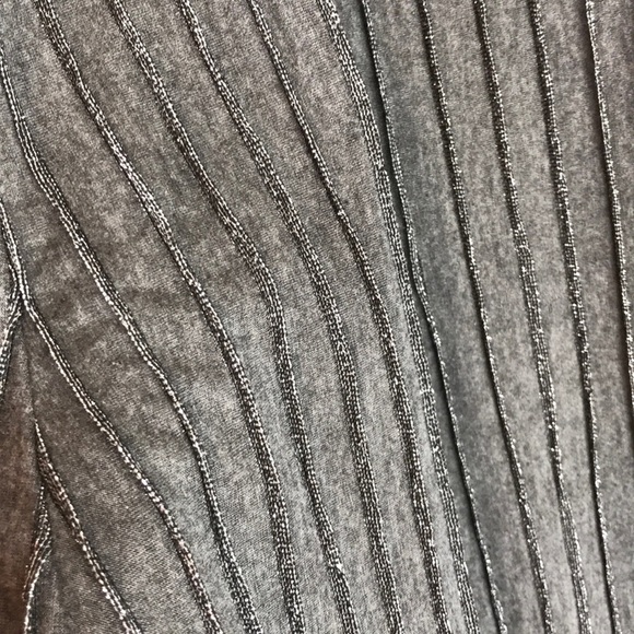 Spense NWT gray and silver stripe A line dress 4 - Picture 4 of 6